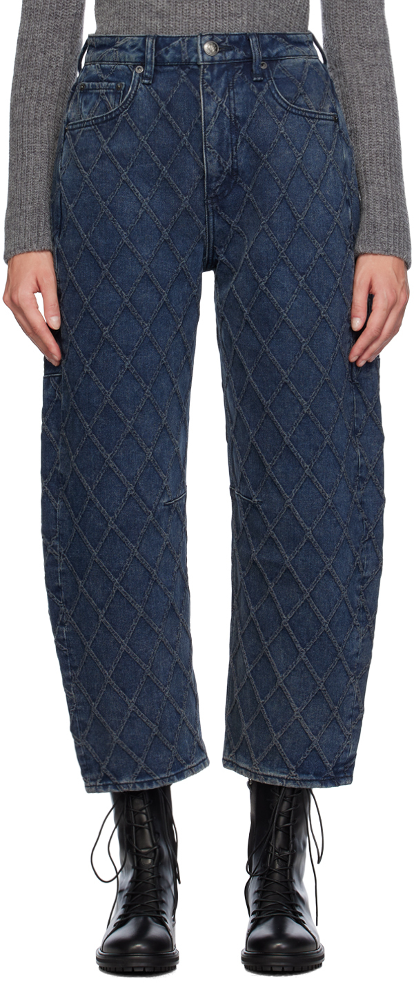 Shop Rag & Bone Blue Charlie High-rise Barrel Jeans In Karinaqltd