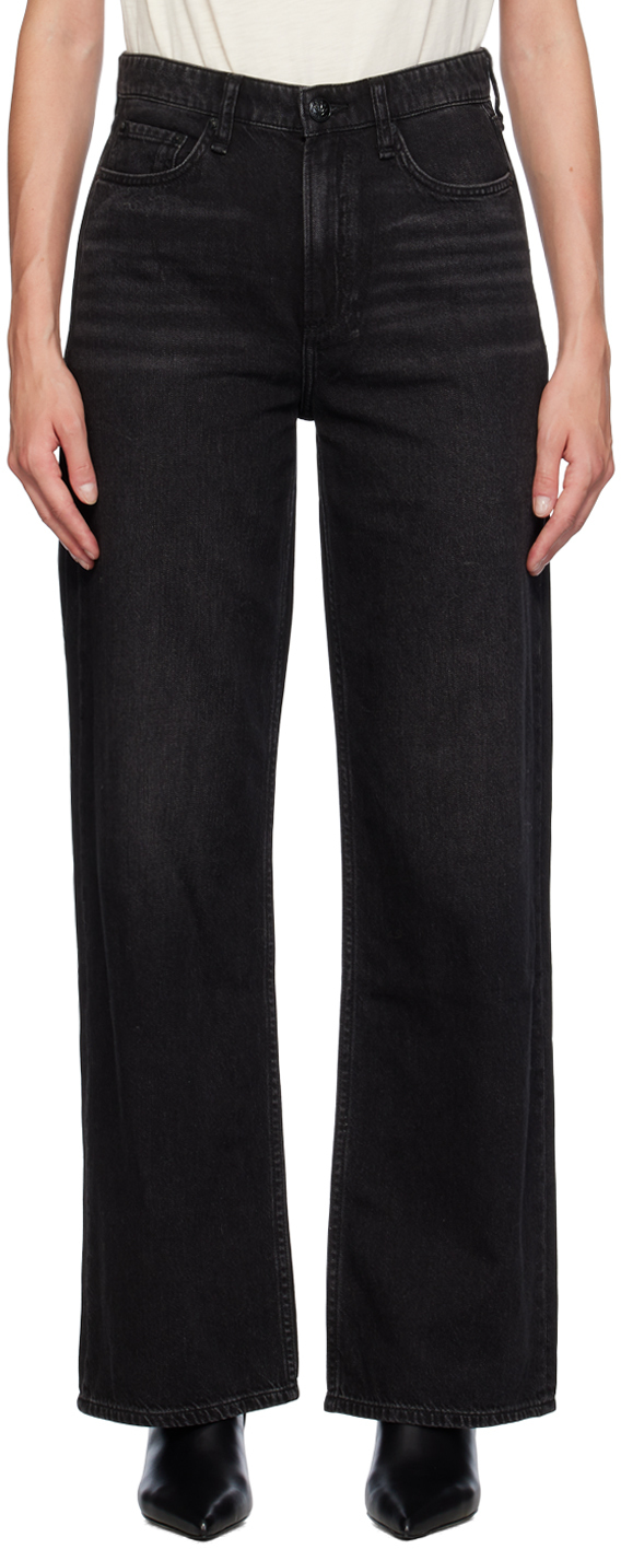 Black Featherweight Logan Wide-Leg Jeans