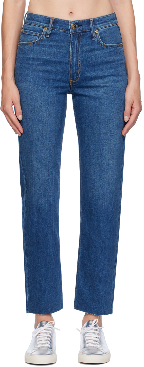 Indigo Harlow Ankle Straight-Leg Jeans