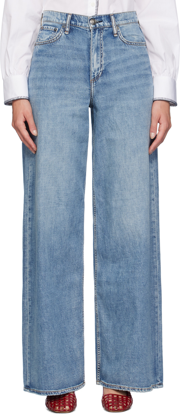 Blue 'The Sofie' High-Rise Ultra Wide Jeans