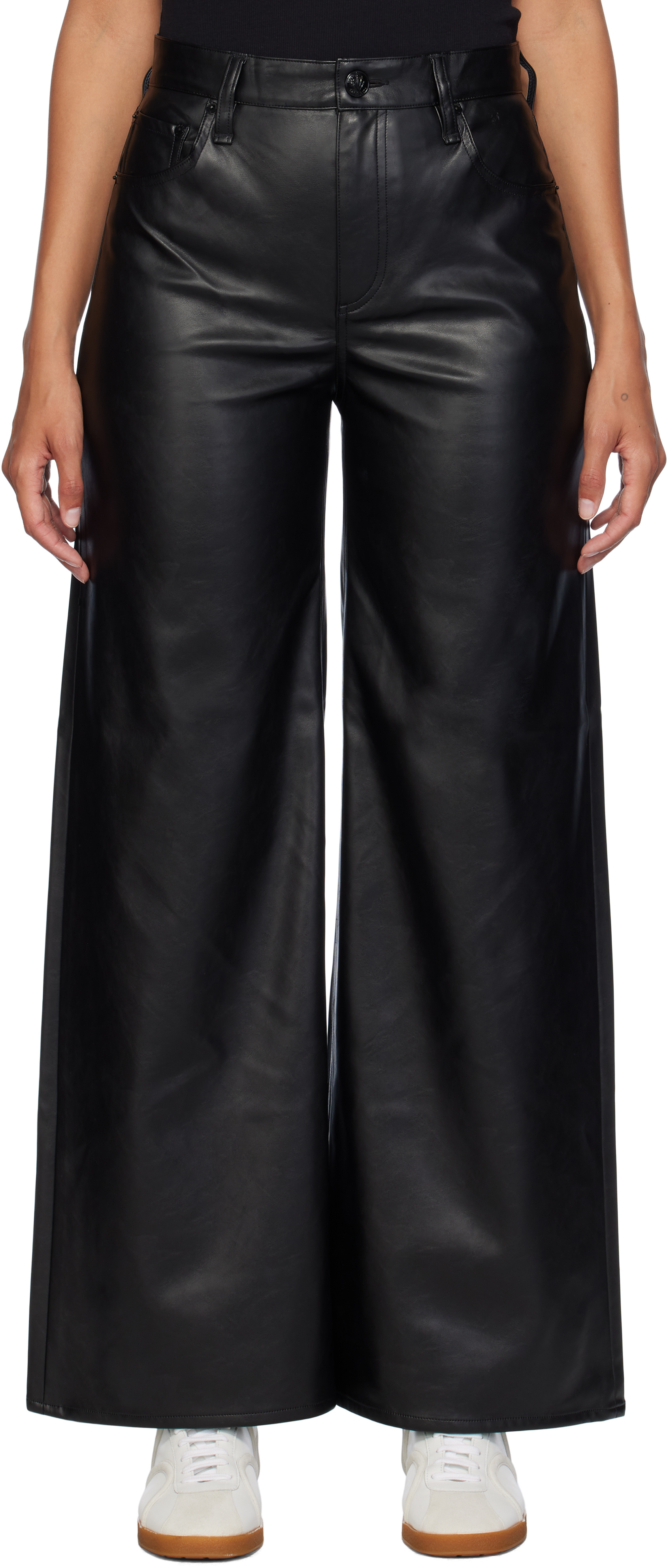 Black Sofie Faux-Leather Pants