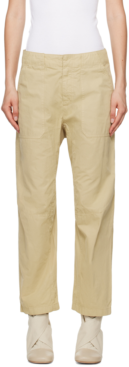 Shop Rag & Bone Beige Leyton Trousers In Khaki