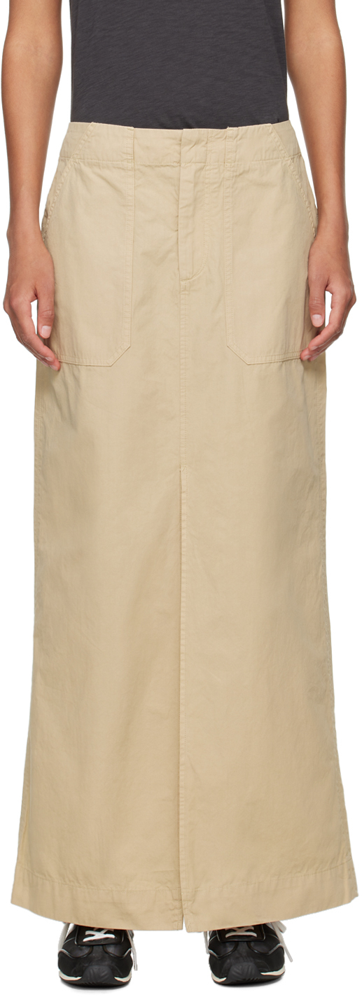 Rag & Bone Beige Leyton Maxi Skirt In Khaki