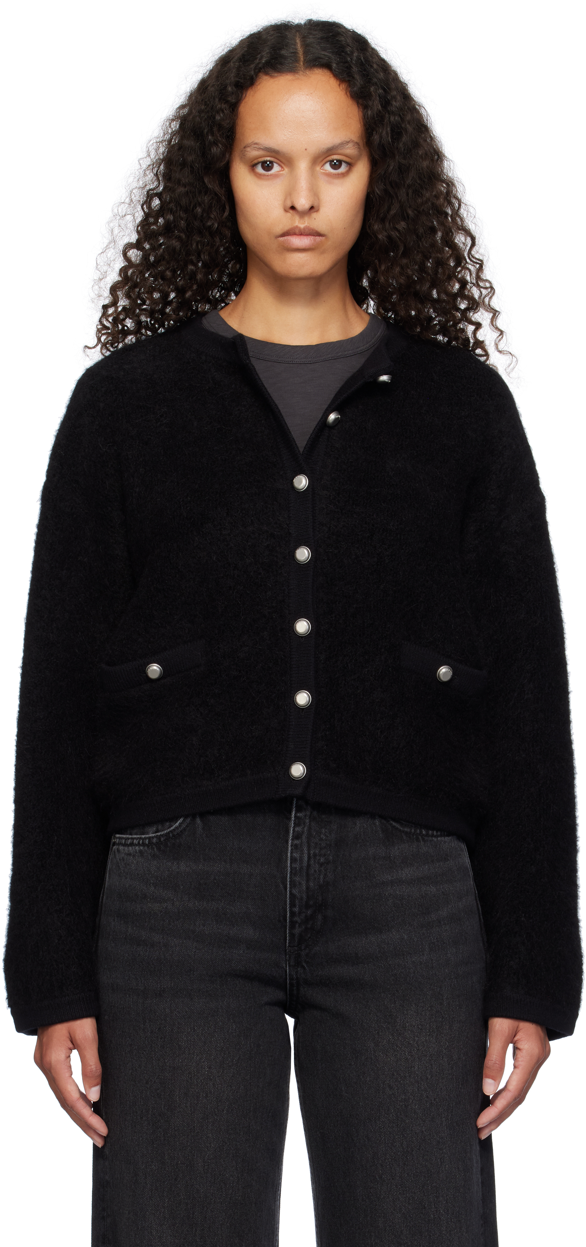 Rag & Bone Abby Scuba Cardigan In Black