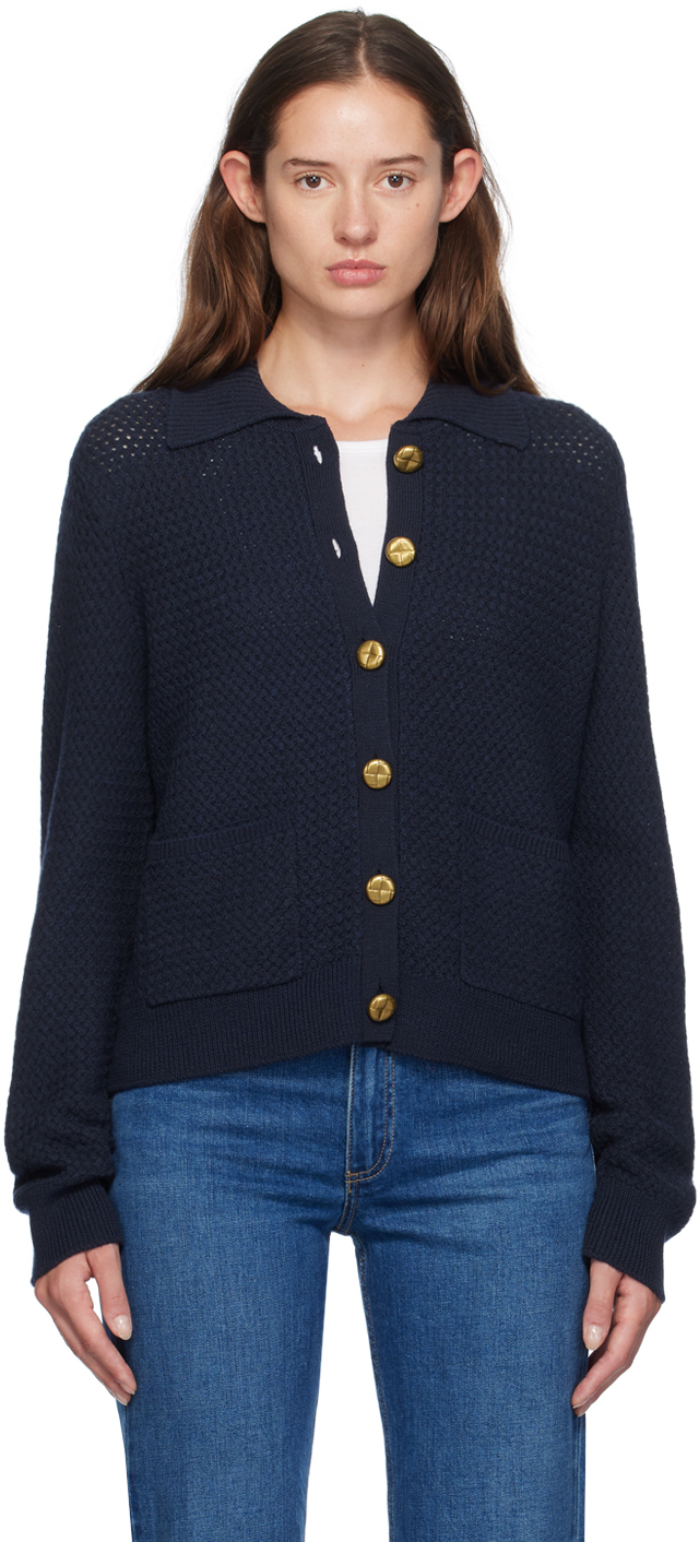 Rag & Bone Jax Button Long-sleeved Knitted Cardigan In Salute