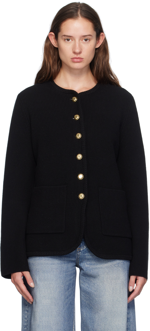 Rag & Bone Nancy Wool Knitted Cardigan In Black