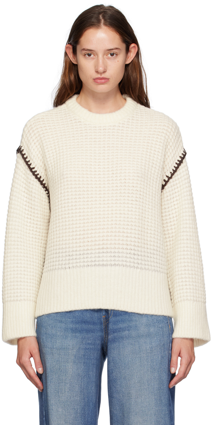 Shop Rag & Bone White Katie Sweater In Ivory