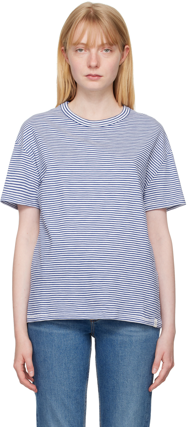 Blue and white striped t shirt hotsell