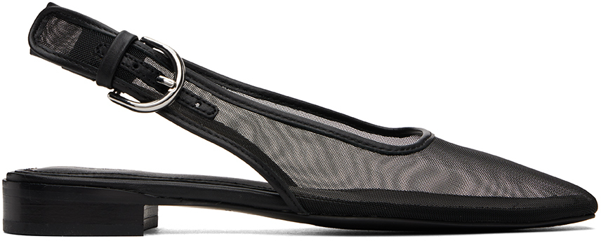 Shop Rag & Bone Black Astra Slingback Ballerina Flats