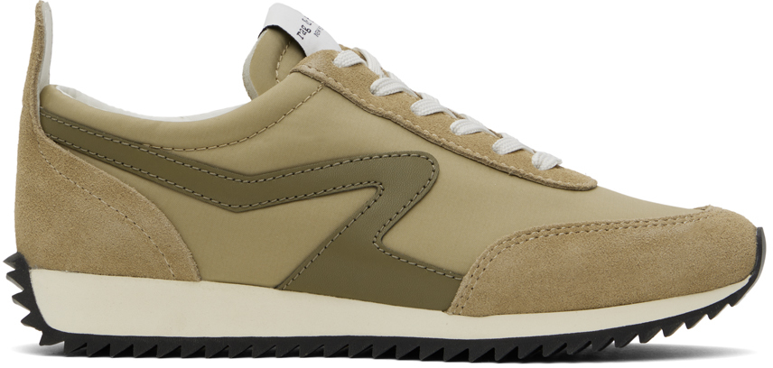 RAG & BONE KHAKI RETRO RUNNER SNEAKERS 