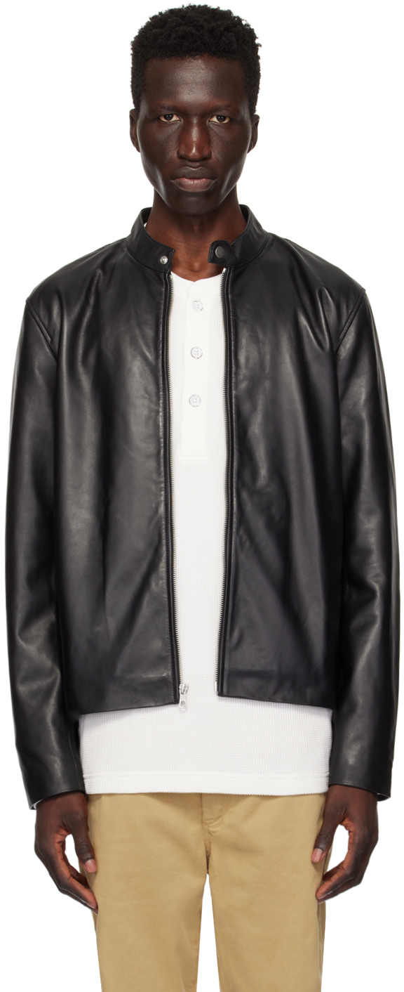 Black Archive Café Racer Leather Jacket
