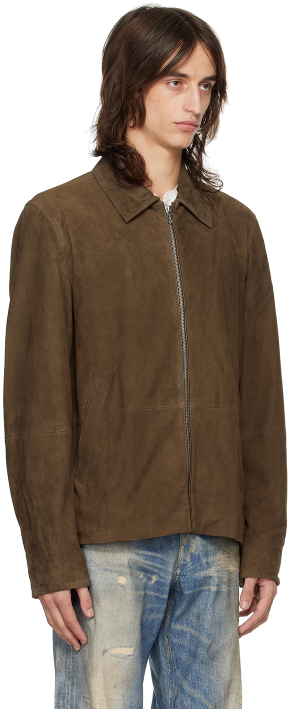 Rag & Bone Brown Melrose Suede Jacket In Dkbrw