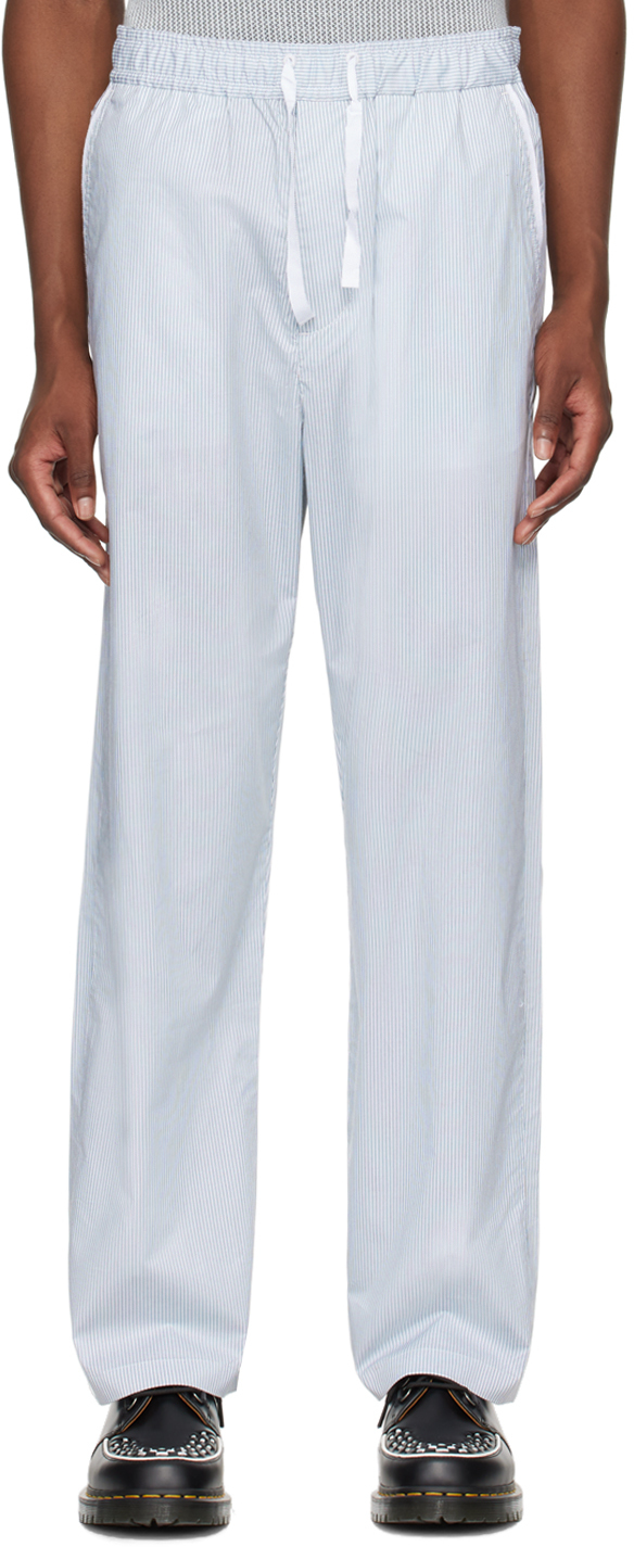 Shop Rag & Bone Blue & White Bradford Trousers In Blustripe