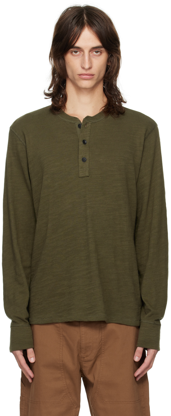 Green Classic Flame Henley