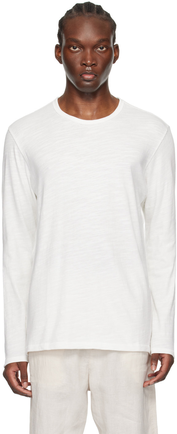 White Classic Flame Long Sleeve T-Shirt