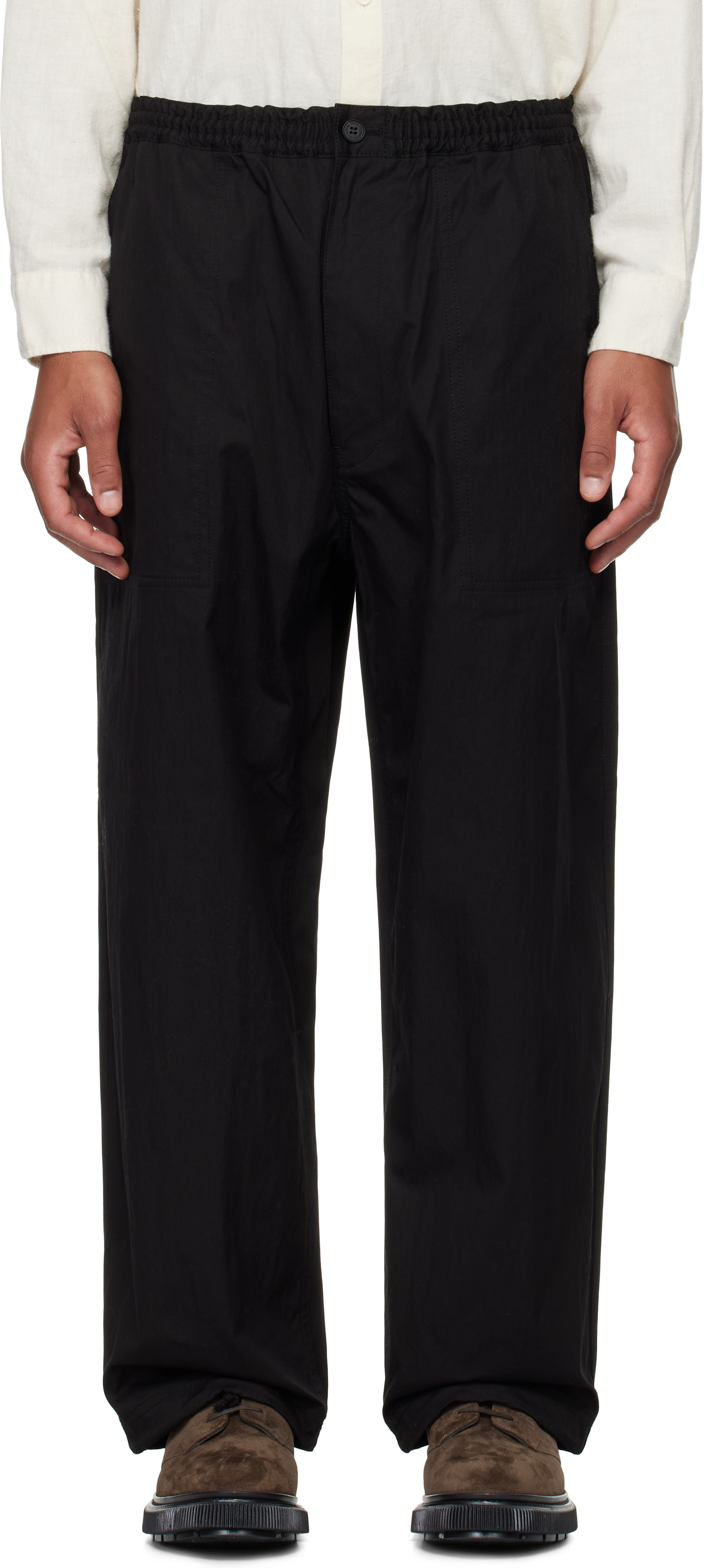 Comme Des Garçons Homme Deux Black High-density Weather Trousers In 1 Black