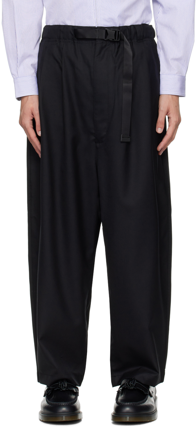 Shop Comme Des Garçons Homme Deux Black Belted Trousers In 1 Black