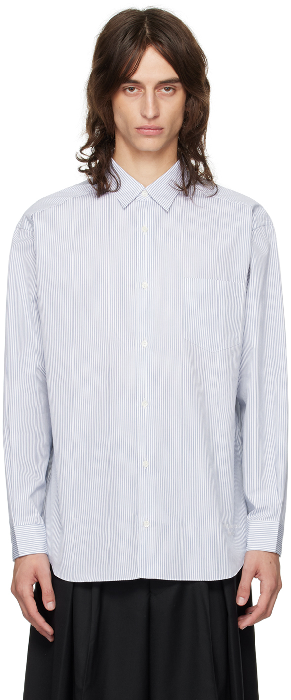 Blue & White Cotton Stripe Shirt