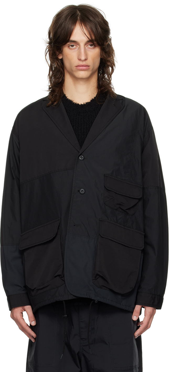 Shop Comme Des Garçons Homme Deux Black Patchwork Blazer In 1 Black Mix