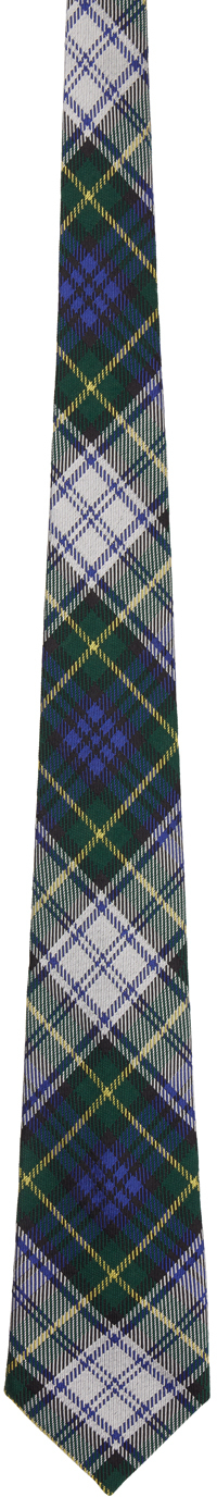 Navy & Green Tartan Check Tie