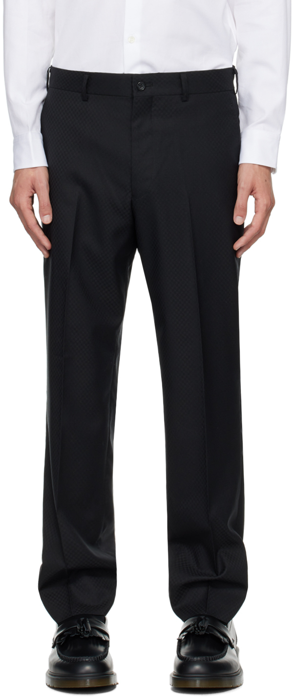 Shop Comme Des Garçons Homme Deux Black Wool Trousers In 1 Black