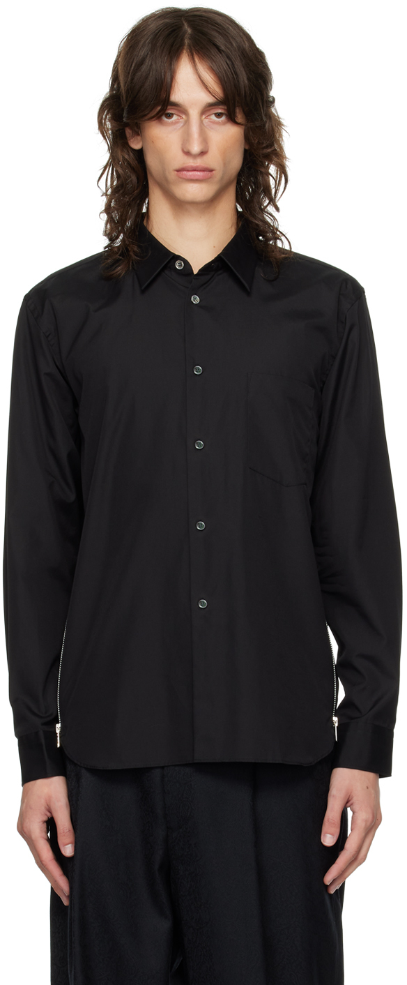 Shop Comme Des Garçons Homme Deux Black Zip Shirt In 1 Black