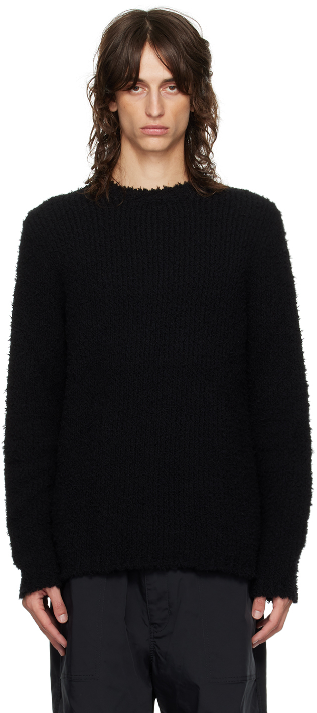 Shop Comme Des Garçons Homme Deux Black Brushed Wool Sweater In 1 Black