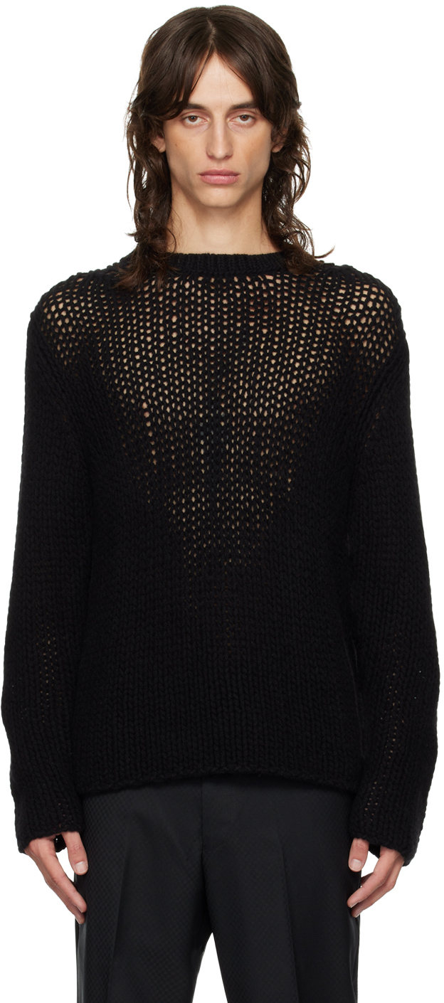 Black Open Knit Sweater