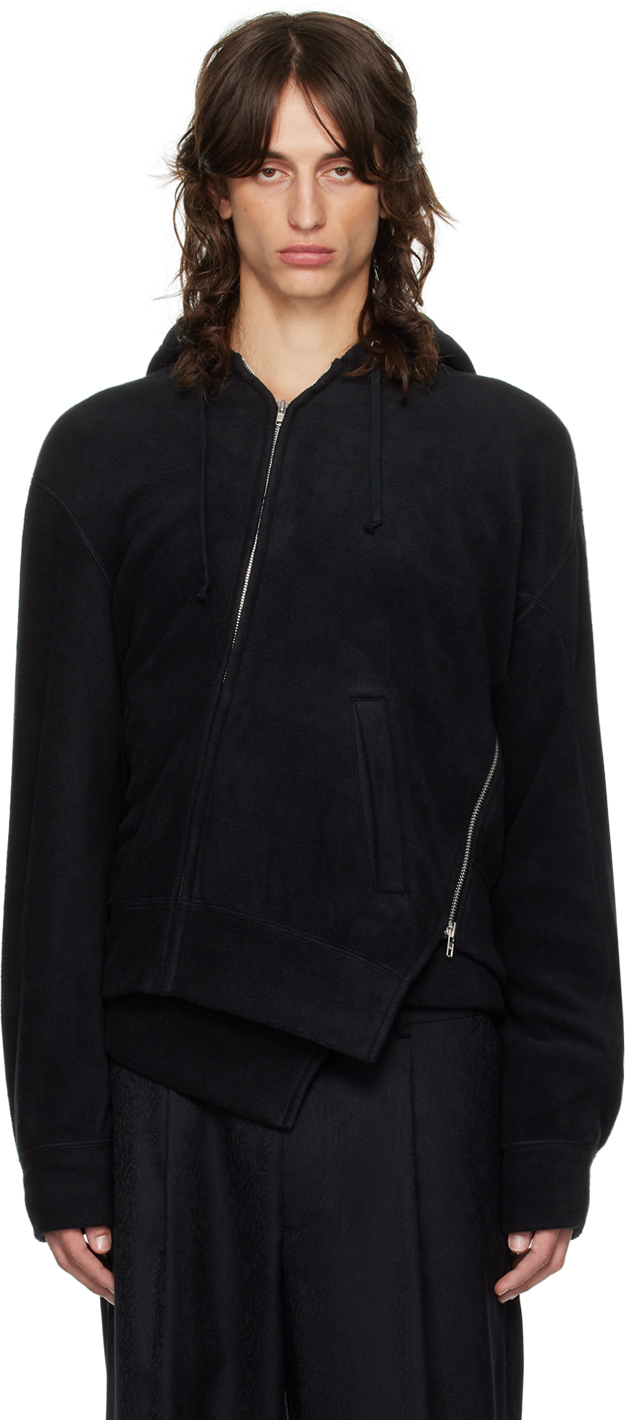 Shop Comme Des Garçons Homme Deux Black Zip Hoodie In 1 Black