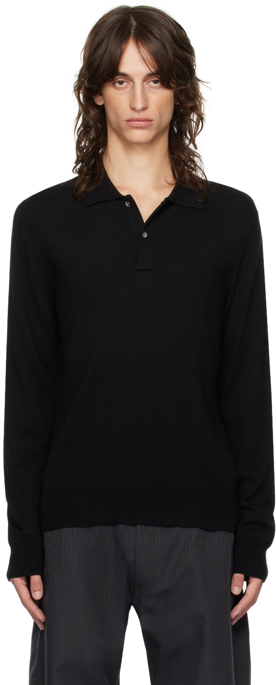 Black Wool Polo