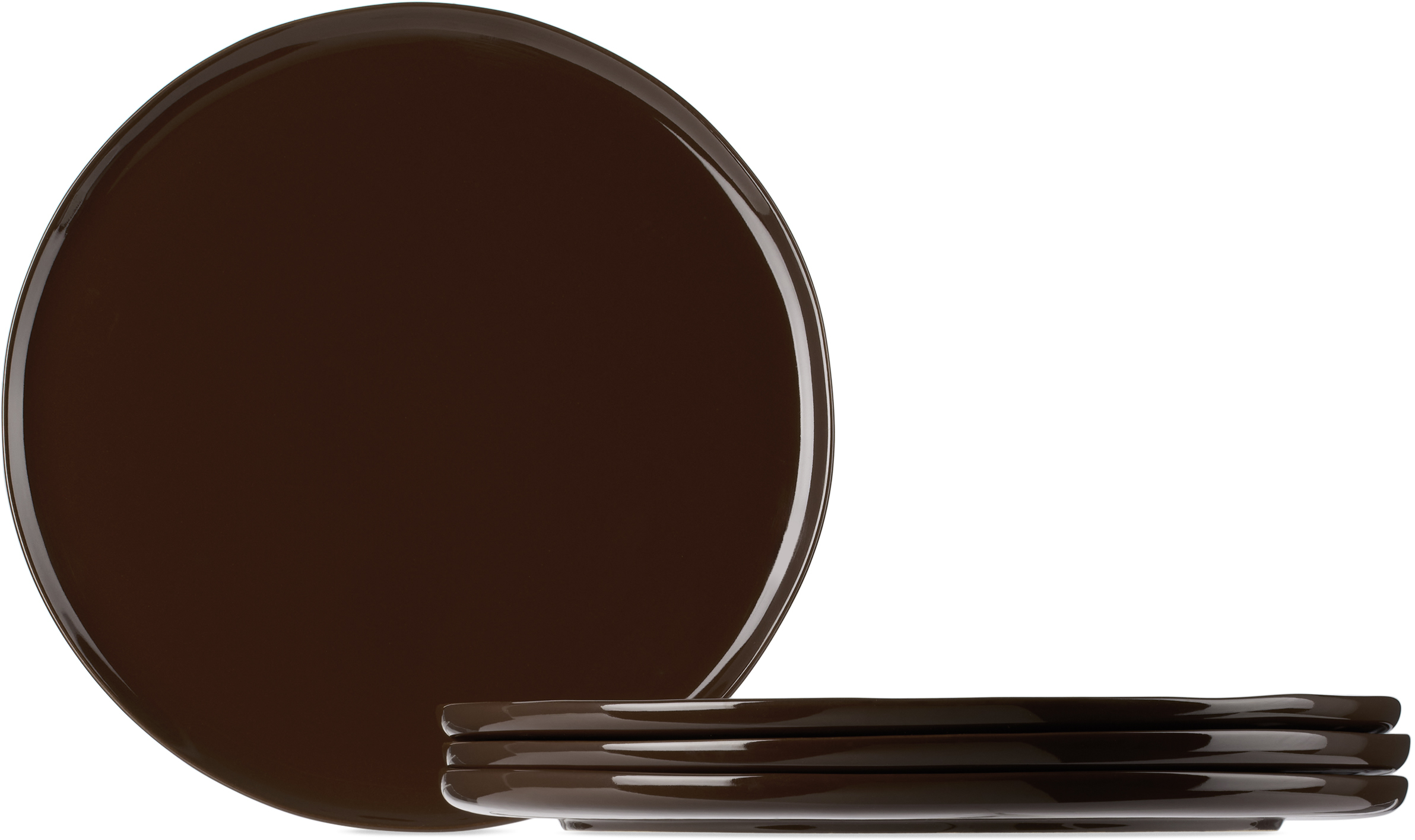 Brown Luna Dinner Plate Set, 4 pcs