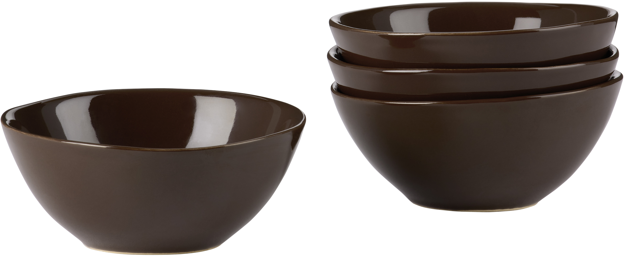 The Conran Shop Brown Luna Dipping Bowl Set, 4 Pcs In Prune