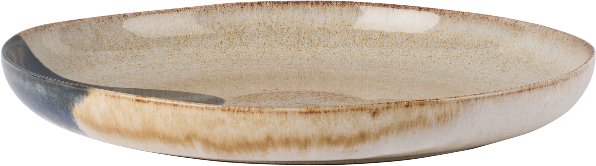 The Conran Shop Beige & Blue Reactive Platter, 35 Cm In Gobi