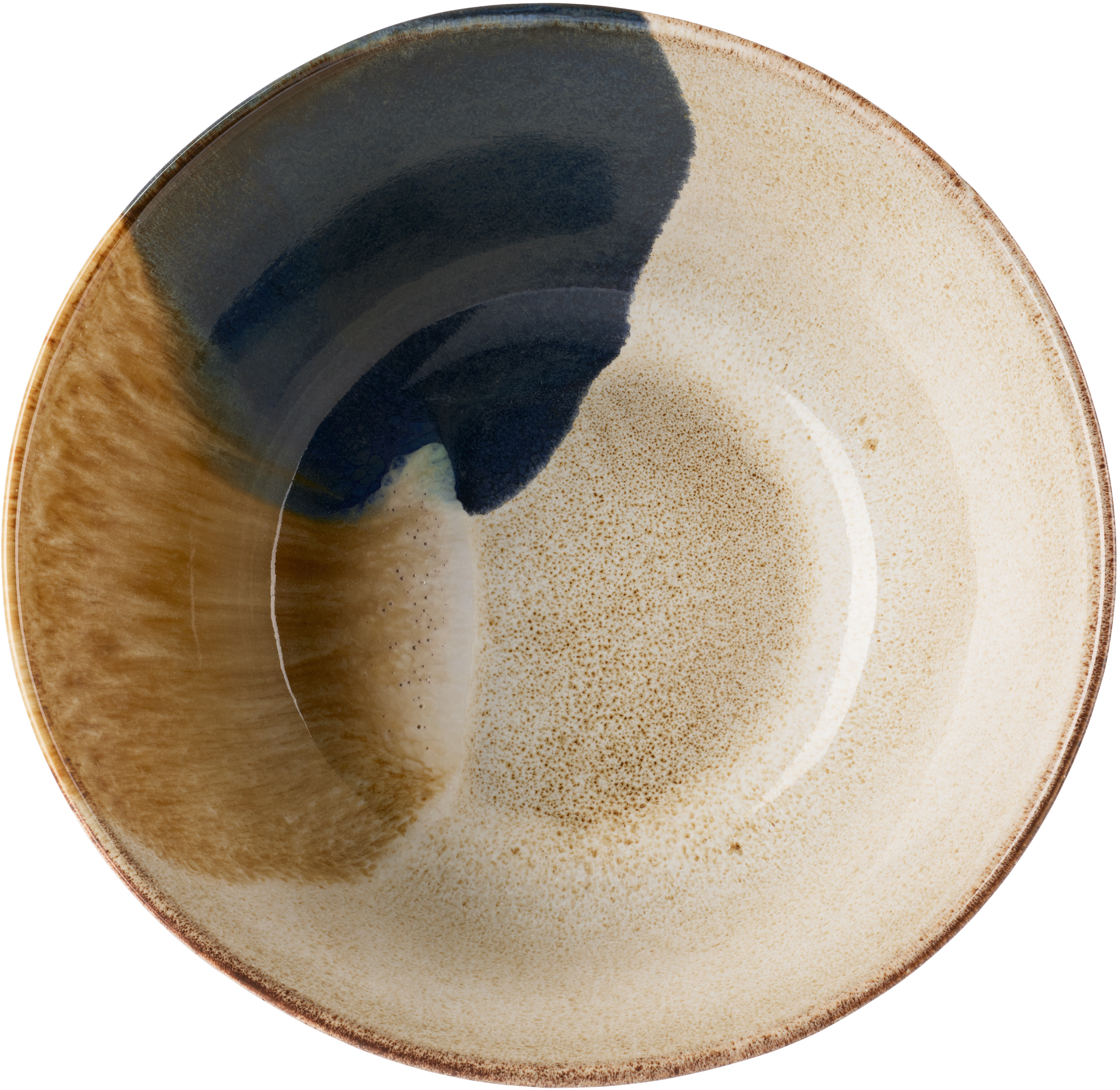 The Conran Shop Beige & Blue Reactive Serving Bowl In Gobi
