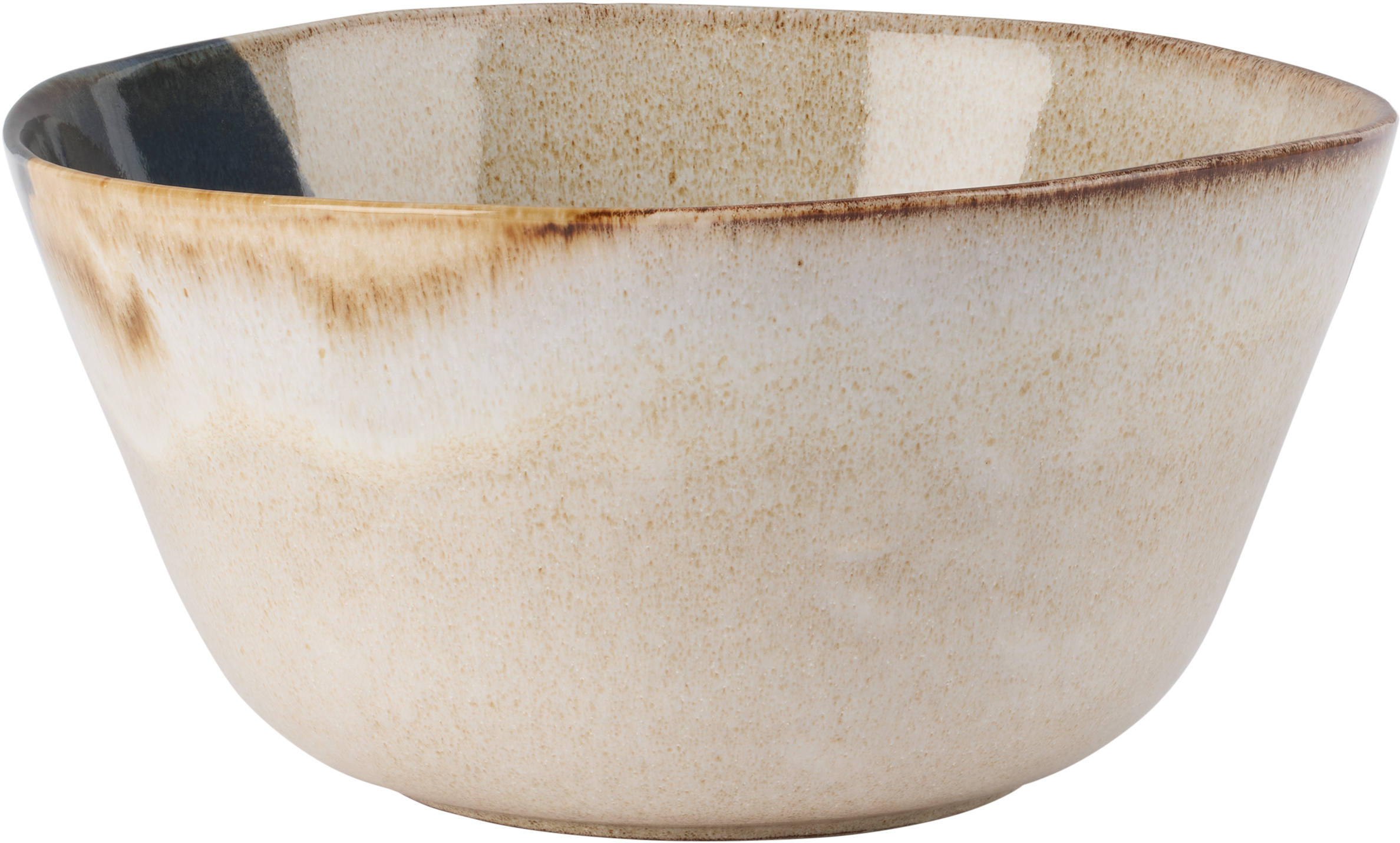 The Conran Shop Beige & Blue Reactive Serving Bowl In Gobi