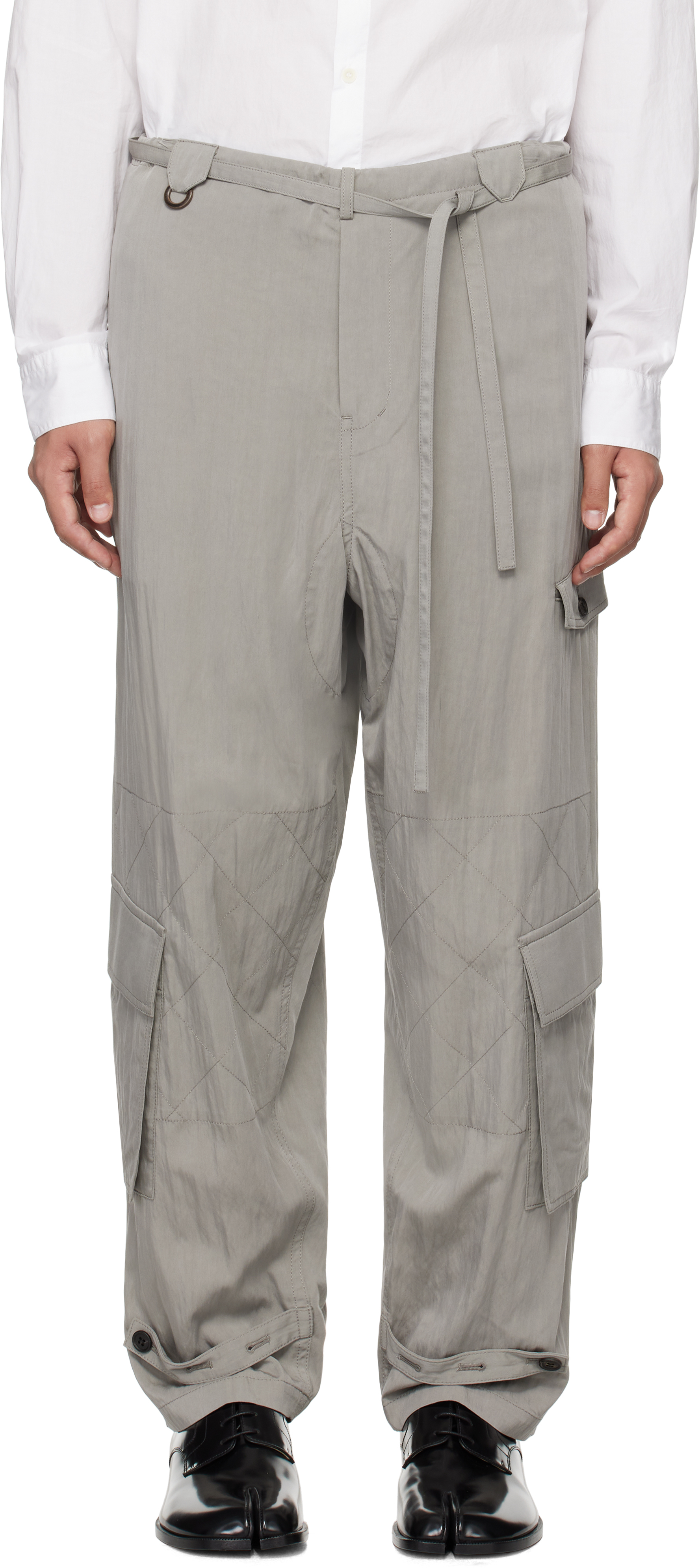 Shop Soshiotsuki Gray Commender Cargo Pants In Grey