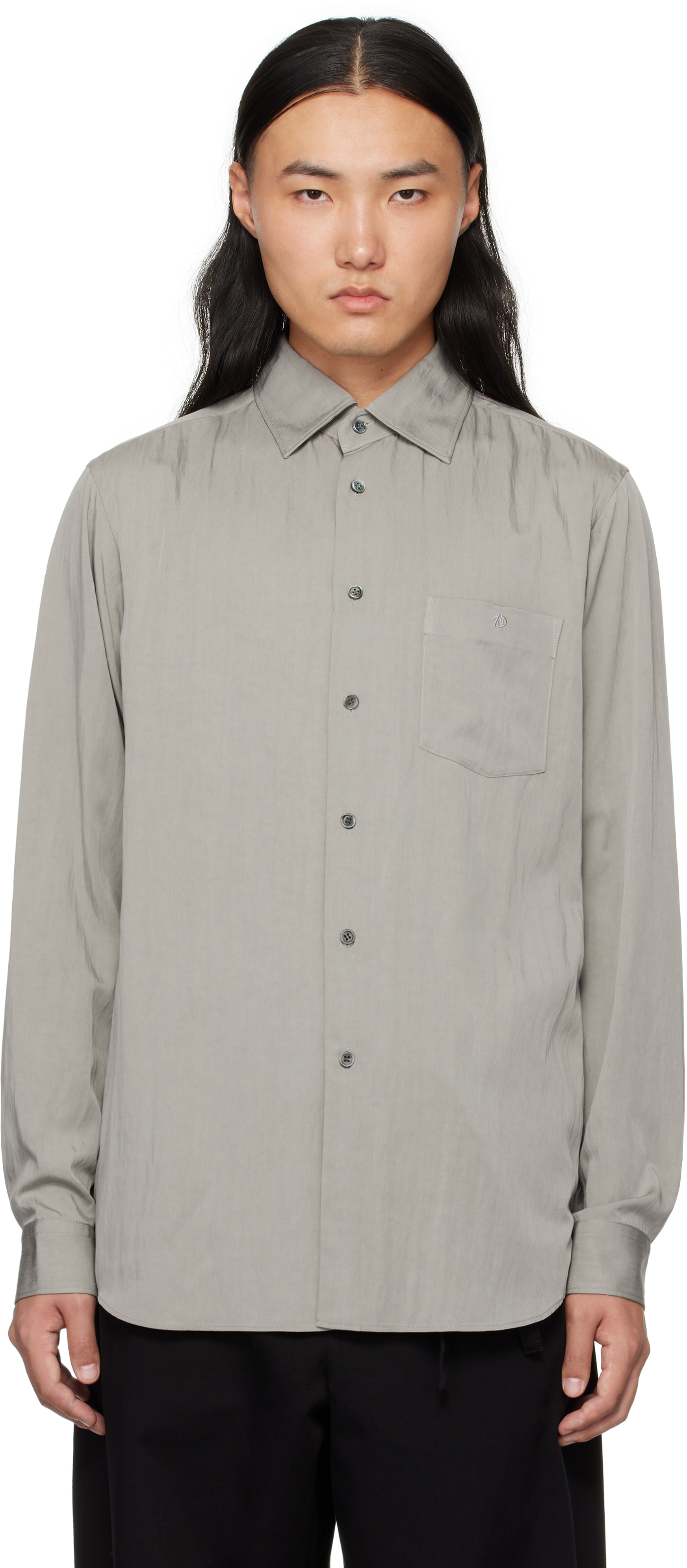 Shop Soshiotsuki Gray Arm Gusset Shirt In Grey