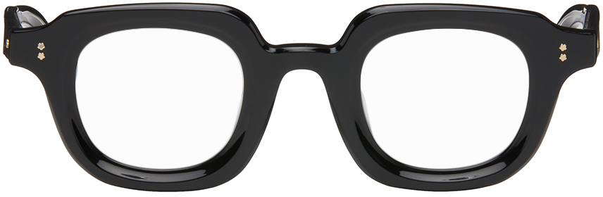 Shop Bonnie Clyde Black Gustave Glasses In Black & Clear Lens