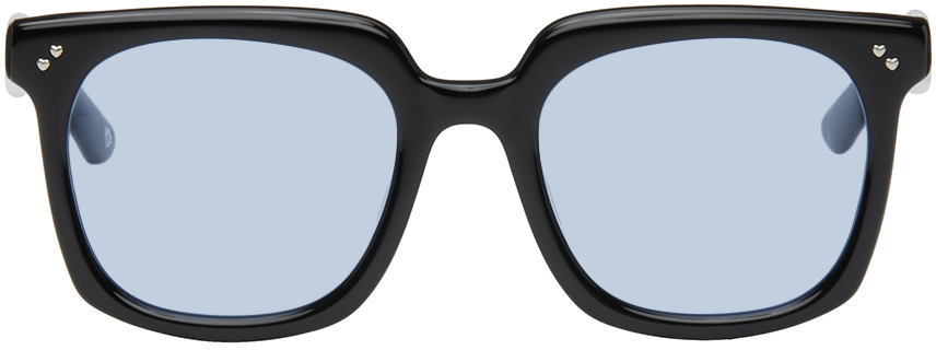 Shop Bonnie Clyde Black Mercutio Sunglasses In Black & Blue Tint
