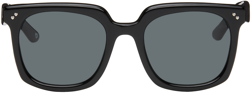 Shop Bonnie Clyde Black Mercutio Sunglasses In Black & Black Lens