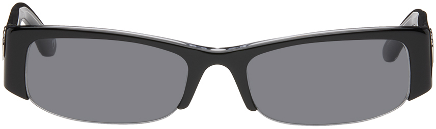 Shop Bonnie Clyde Black Eq100 Sunglasses In Black & Black Lens