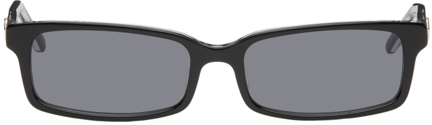 Shop Bonnie Clyde Black Boyfriend Sunglasses In Black & Black Lens