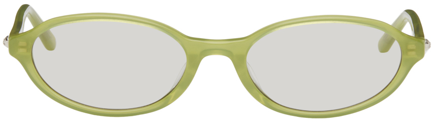 Shop Bonnie Clyde Green Baby Sunglasses In Milky Green Grey