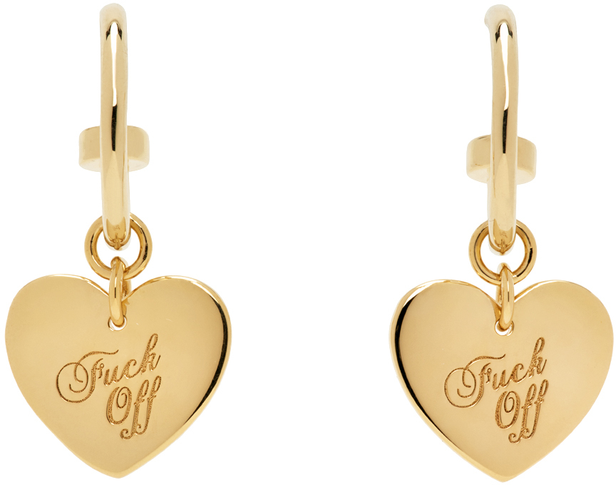 Gold Warm Welcome Heart Sleeper Earrings