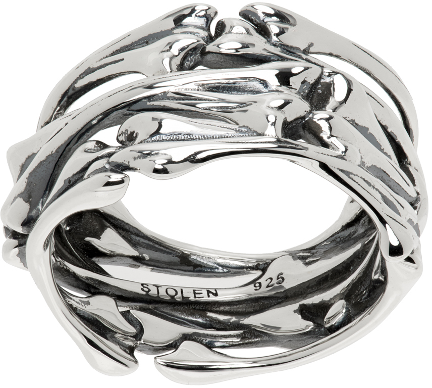 Silver Skeletal Band Ring