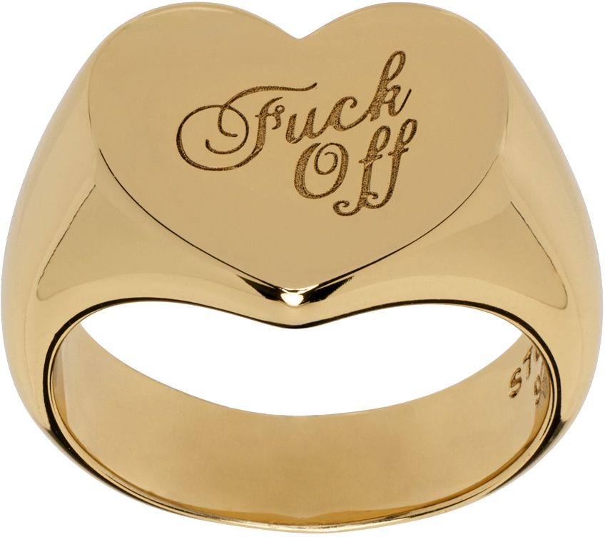 Shop Stolen Girlfriends Club Gold Warm Welcome Heart Ring In 18k Gold Plated