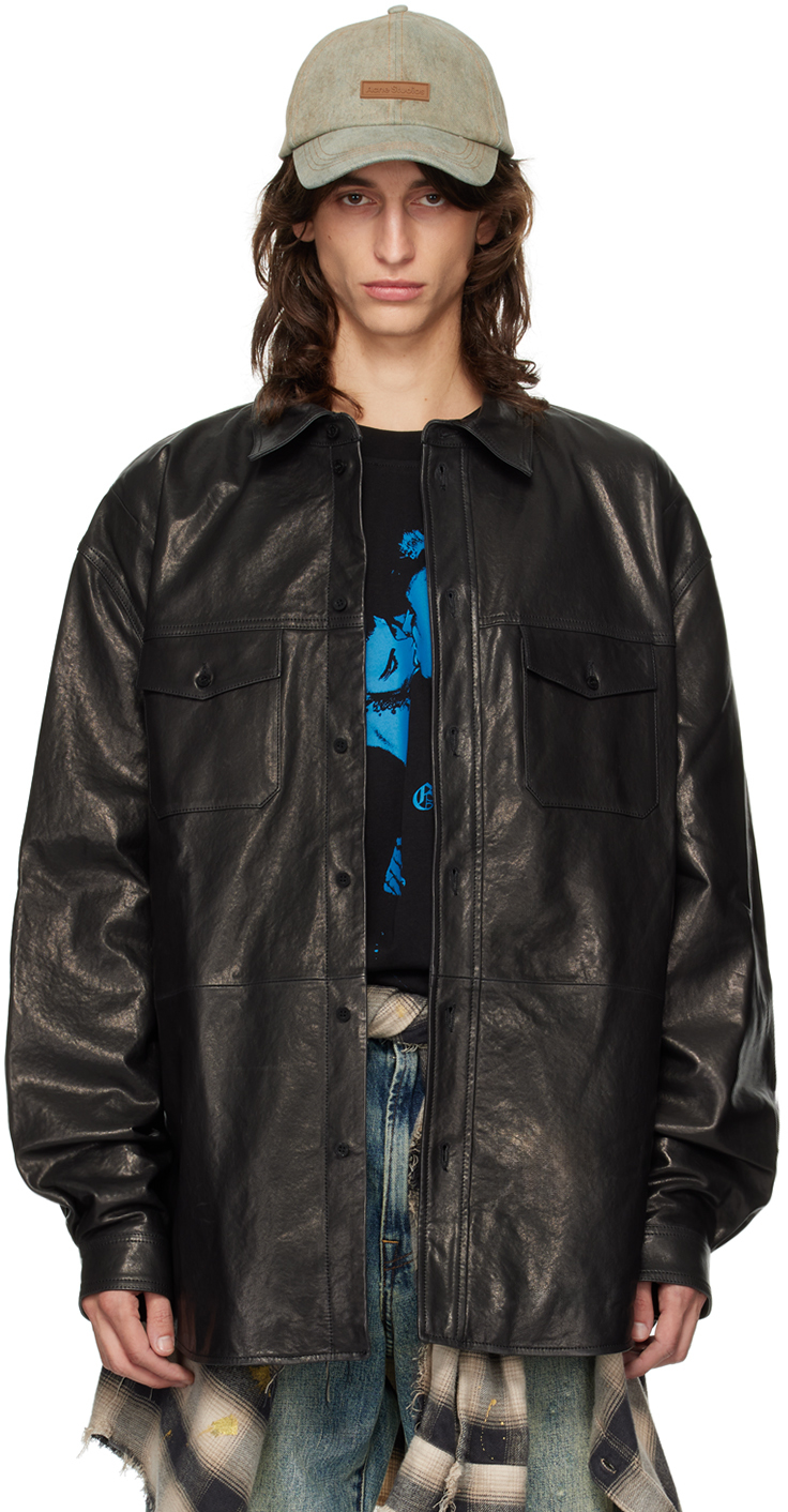 Black Post Punk Leather Jacket