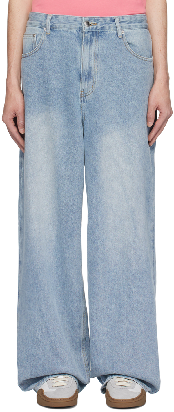 Shop Stolen Girlfriends Club Blue Dust & Grit Jeans In Washed Blue