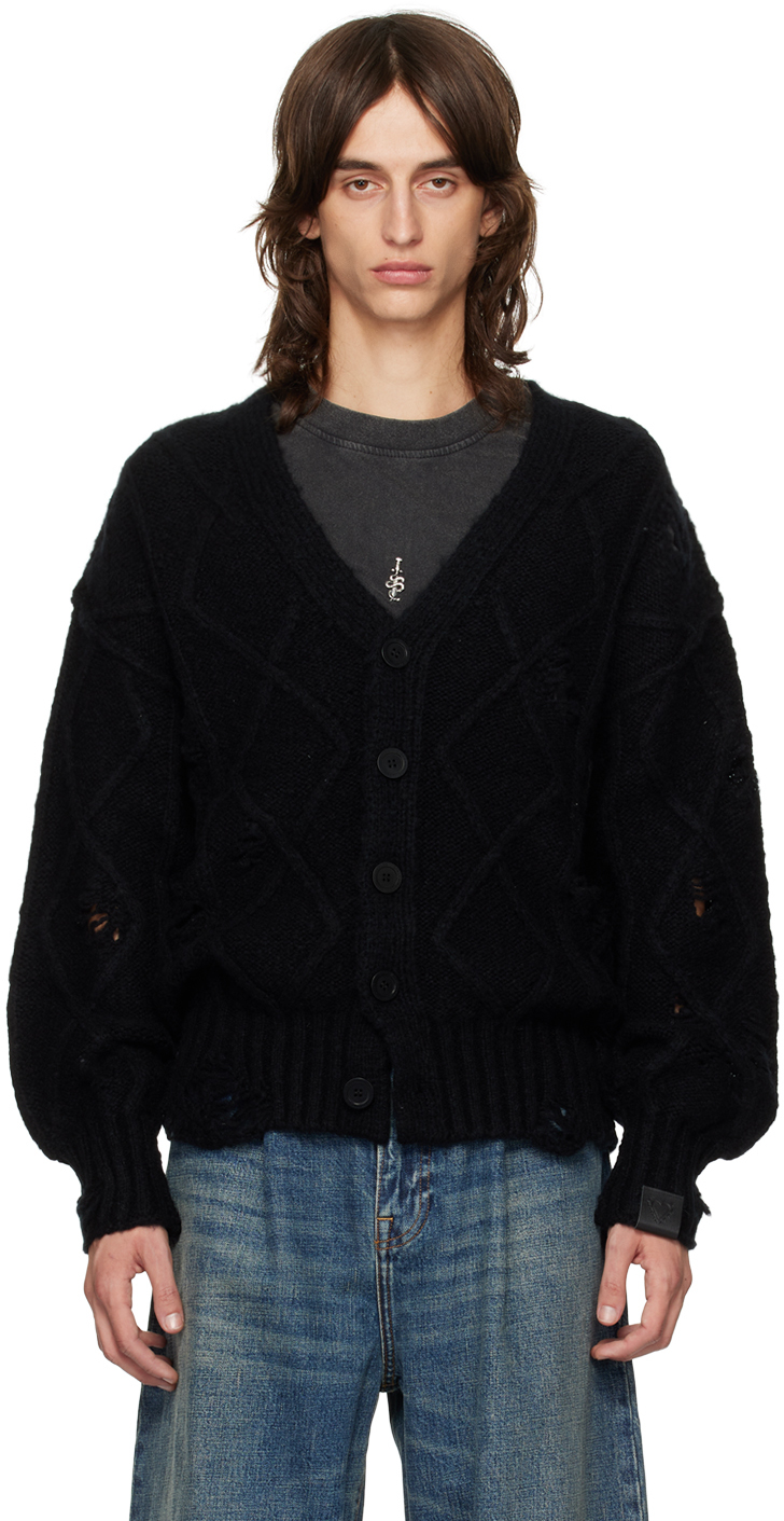 Shop Stolen Girlfriends Club Black Distressed Altered State Cardigan