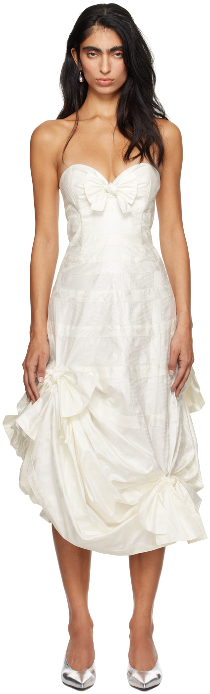 SSENSE Exclusive White Beatrice Strapless Midi Dress